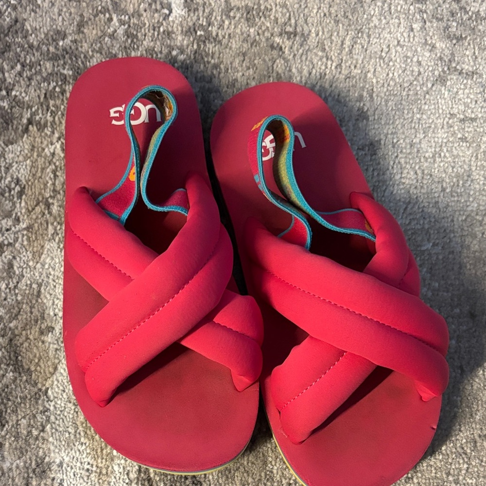 UGG Vibrant Red Crisscross Sandals